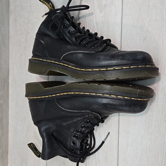 Dr.Martens Women 1460 Black Leather Motp High Top Lace-Up Boots Shoes Sz 8 - Picture 10 of 14